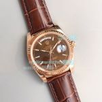 Swiss Rolex Day-Date Replica Watch Rose Gold Case Chocolate Dial